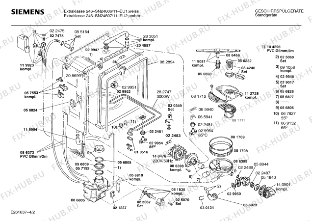 Схема №2 SN24607 с изображением Панель для электропосудомоечной машины Siemens 00286671
