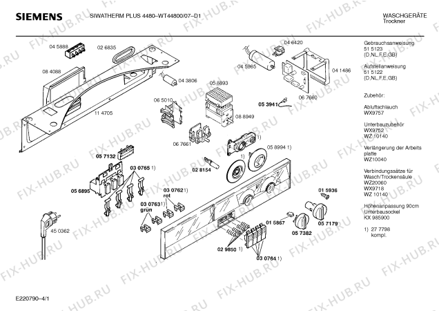 Схема №2 WT44800 SIWATHERM PLUS 4480 с изображением Панель для электросушки Siemens 00277798