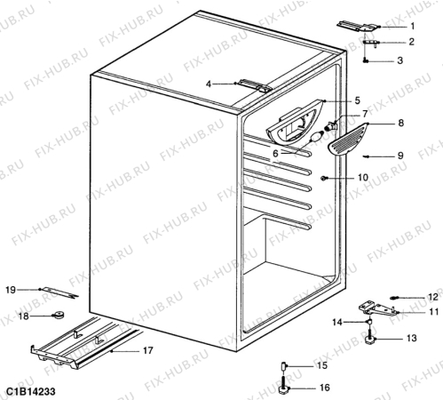 Взрыв-схема холодильника Electrolux QR40F - Схема узла C10 Cabinet