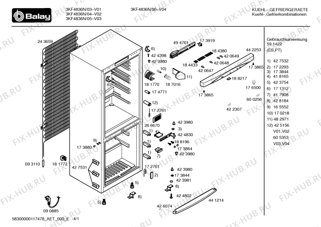 Схема №2 3KF4836N с изображением Дверь для холодильника Bosch 00244815