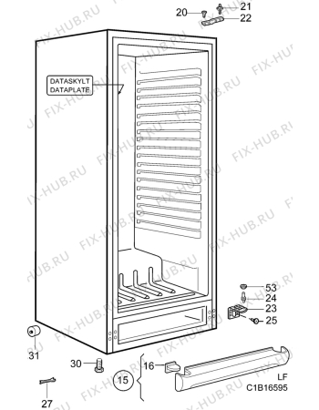 Взрыв-схема холодильника Zanussi ZC345 - Схема узла C10 Cabinet