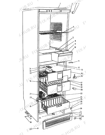 Взрыв-схема холодильника Upo UJP348 - Схема узла C10 Cabinet/Interior