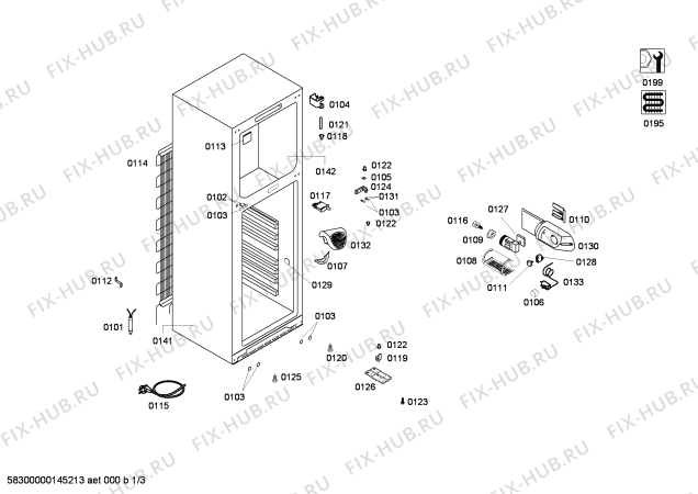 Схема №1 KDV33X64 с изображением Дверь для холодильной камеры Bosch 00249933