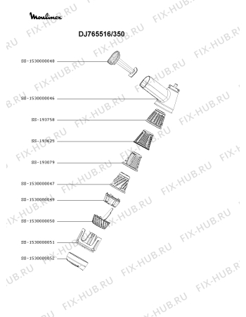 Взрыв-схема мясорубки Moulinex DJ765516/350 - Схема узла IP005023.8P2