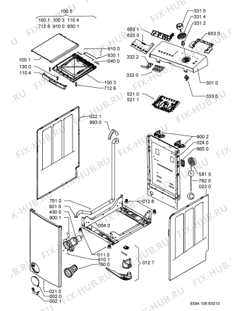 Схема №1 LTE 1068/01 с изображением Декоративная панель для стиральной машины Whirlpool 480111104171