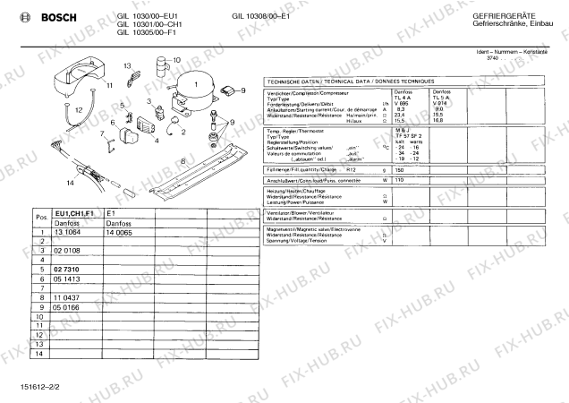 Взрыв-схема холодильника Bosch GIL10301 GIL1030 - Схема узла 02