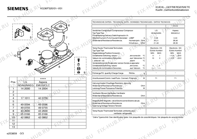 Взрыв-схема холодильника Siemens KG36P320 - Схема узла 03