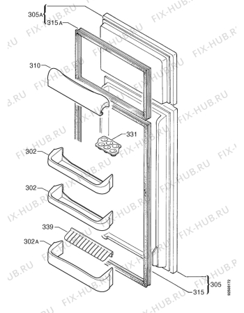Взрыв-схема холодильника Zanker DD242 - Схема узла Door 003