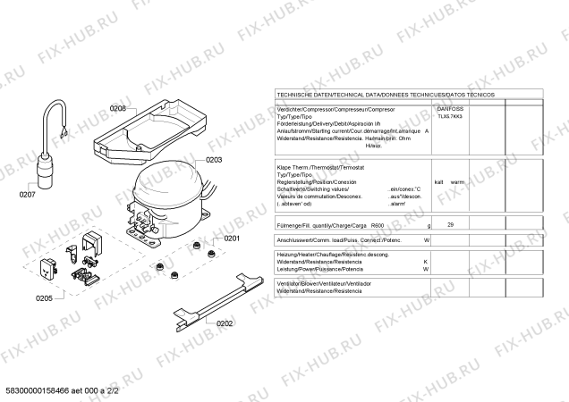 Взрыв-схема холодильника Bosch KTL16VW30 - Схема узла 02