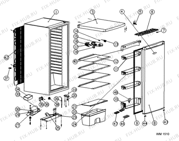 Схема №1 WM1510W (F091220) с изображением Компрессор для холодильника Indesit C00314157