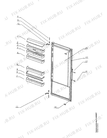 Взрыв-схема холодильника Electrolux EK280.4/LTS - Схема узла Door 003