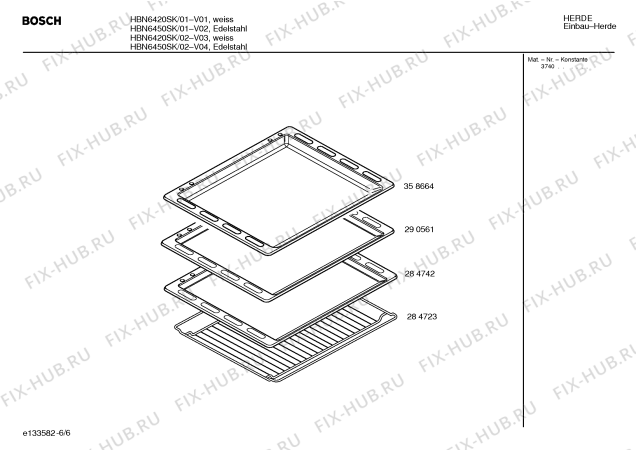 Схема №2 HBN6450SK с изображением Инструкция по эксплуатации для плиты (духовки) Bosch 00526850