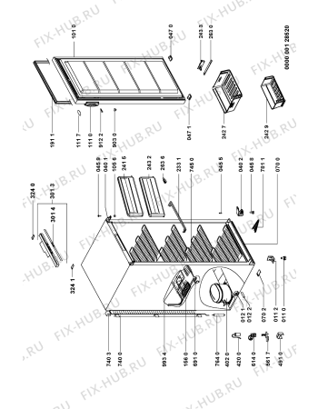 Схема №1 AFG 8080 с изображением Дверка для холодильника Whirlpool 481241619294