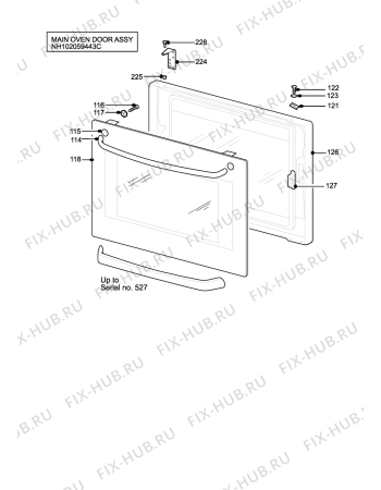 Взрыв-схема плиты (духовки) Zanussi Electrolux ZCGHL50WN - Схема узла H10 Main Oven Door (large)