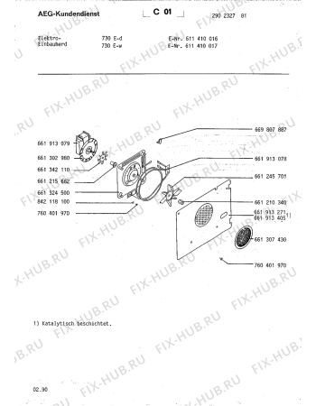 Взрыв-схема плиты (духовки) Aeg 730 E D - Схема узла Section4