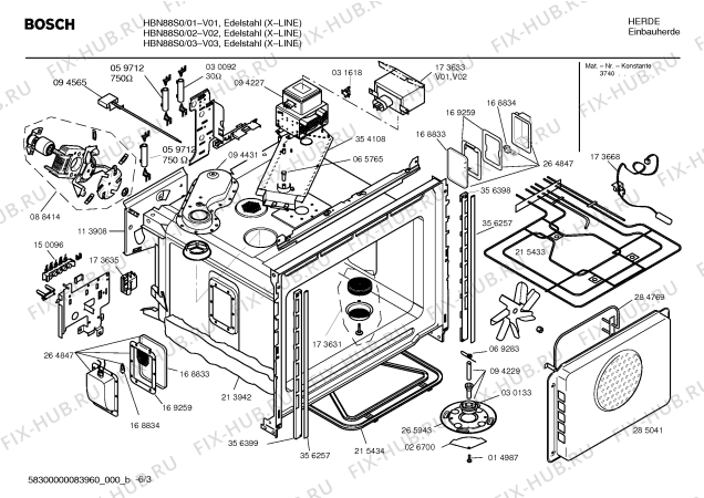 Схема №2 HBN88S0 с изображением Планка для электропечи Bosch 00359345