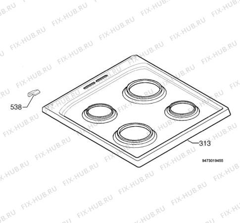 Взрыв-схема плиты (духовки) Zanussi ZCS6652W - Схема узла Hob 271