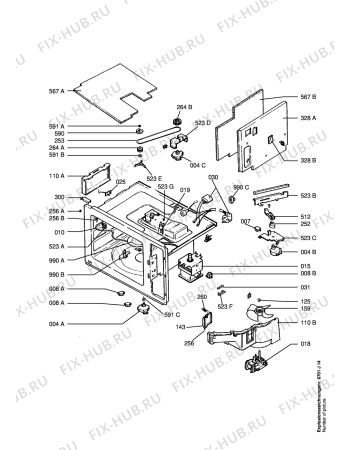 Взрыв-схема микроволновой печи Zanussi ZMB32CT-B - Схема узла Section3