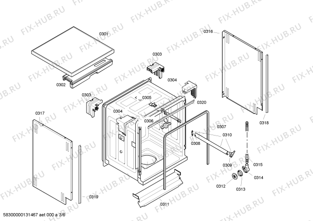 Схема №3 SGS67L05GB с изображением Панель управления для посудомойки Bosch 00669671