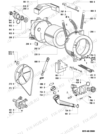 Схема №1 AWM 406 с изображением Вноска для стиральной машины Whirlpool 481945919532