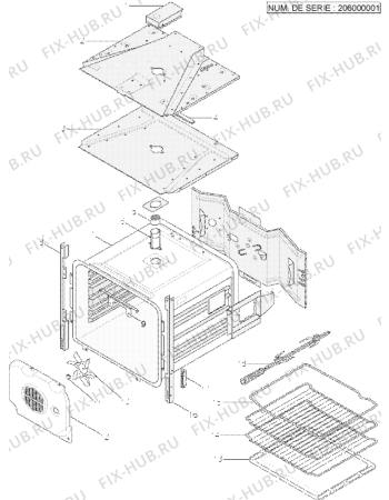 Взрыв-схема плиты (духовки) Ariston FD97P2EICET (F029013) - Схема узла