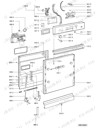 Схема №1 LVI 60 IX с изображением Модуль (плата) управления для посудомоечной машины Whirlpool 480140102959