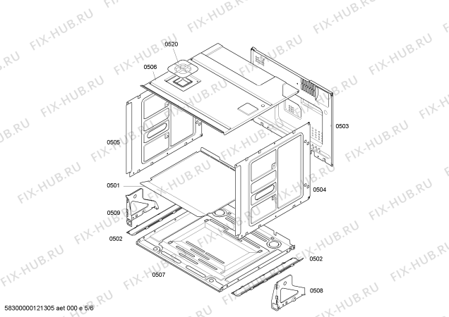 Схема №1 B6734N0NL с изображением Модуль реле для плиты (духовки) Bosch 00642253