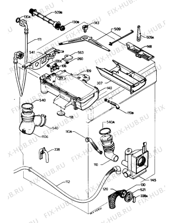 Взрыв-схема стиральной машины Zanussi ZF842C - Схема узла Water equipment