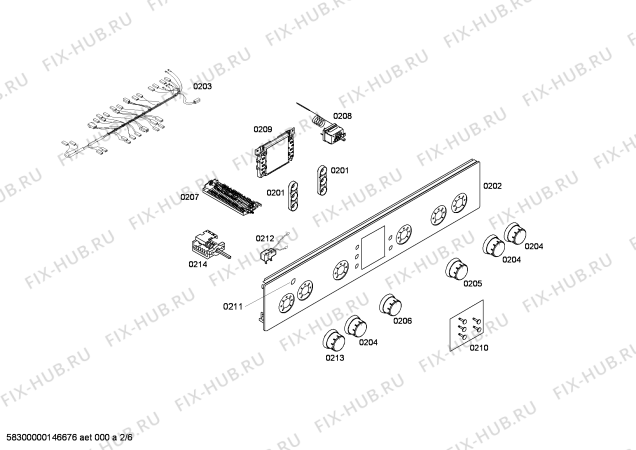 Схема №2 FRS5011EML с изображением Кабель для плиты (духовки) Bosch 00650780