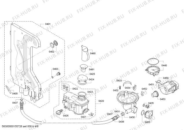 Взрыв-схема посудомоечной машины Constructa CG5A00S8IL - Схема узла 04