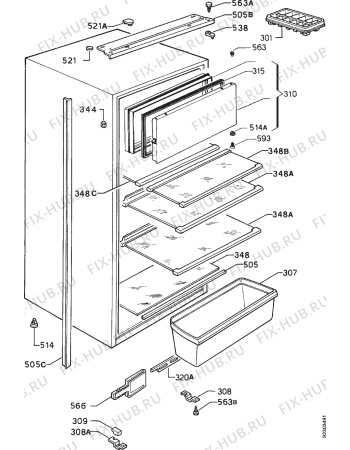 Взрыв-схема холодильника Arthurmartinelux AR2323I-2 - Схема узла Housing 001
