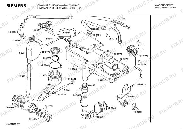 Схема №1 WM42001FG SIWAMAT PLUS 4200 с изображением Переключатель для стиралки Siemens 00057704