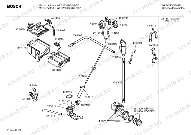 Схема №1 WFR2831CH Maxx comfort WFR2831 с изображением Инструкция по установке и эксплуатации для стиральной машины Bosch 00587014