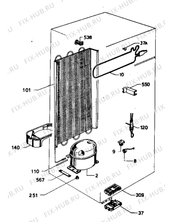 Взрыв-схема холодильника Zanussi Z620/5D - Схема узла Freezer cooling system