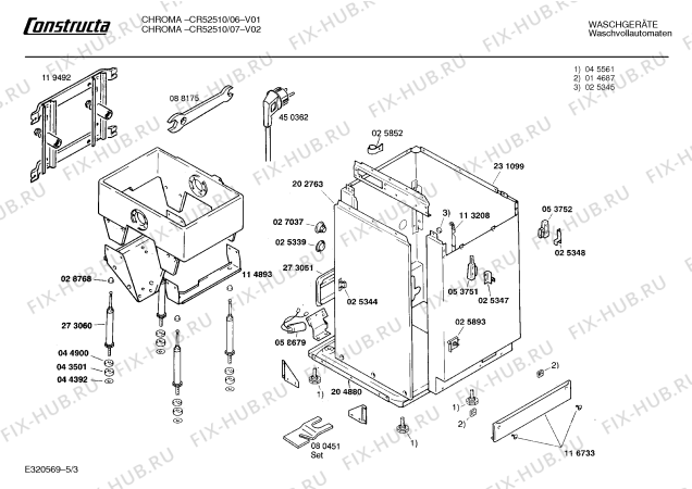 Схема №1 CR52510 CHROMA с изображением Панель для стиралки Bosch 00282622