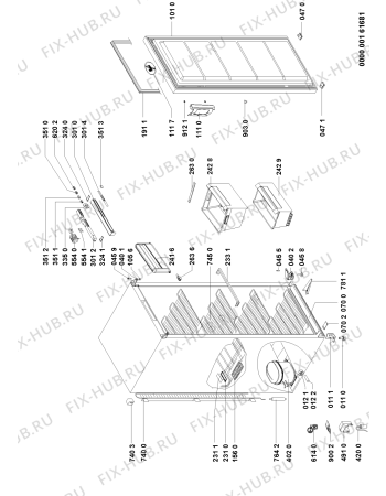 Схема №1 WV1401 W с изображением Дверца для холодильника Whirlpool 480132101386