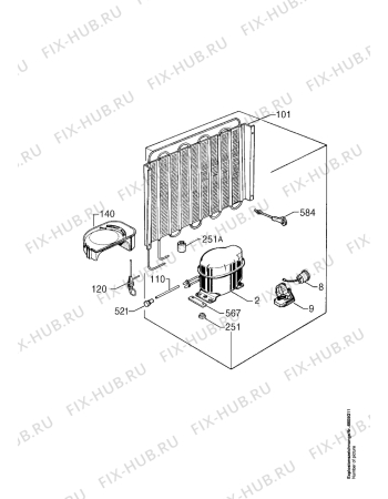 Взрыв-схема холодильника Aeg KT17550-1 BLOMBERG - Схема узла Refrigerator cooling system