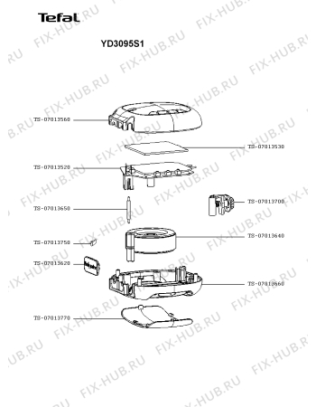 Взрыв-схема напольных и кухонных весов Tefal YD3095S1 - Схема узла MP005539.0P2