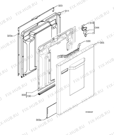 Взрыв-схема посудомоечной машины Electrolux ESF6546S - Схема узла Door 003