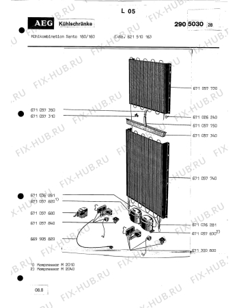 Взрыв-схема холодильника Aeg SANTO 180 160 - Схема узла Section2