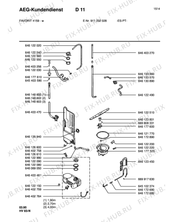 Взрыв-схема посудомоечной машины Aeg FAV4159-W  ML - Схема узла Water softener 066