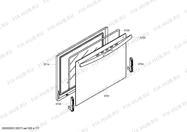 Схема №4 4CGX340N с изображением Фронтальное стекло для духового шкафа Bosch 00680263