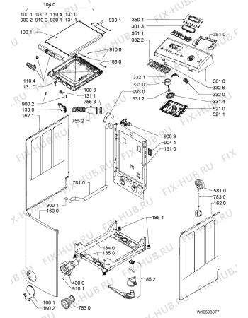 Схема №1 AWOE 8559 BLACK с изображением Блок управления для стиральной машины Whirlpool 481010438427