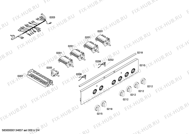 Взрыв-схема плиты (духовки) Bosch HSN420120S - Схема узла 02