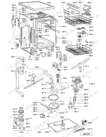 Схема №1 GSFH 2981 WS с изображением Обшивка для посудомойки Whirlpool 481245372331