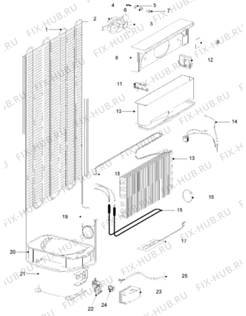 Взрыв-схема холодильника Zanussi ZFK40/36RF - Схема узла Cooling system 017