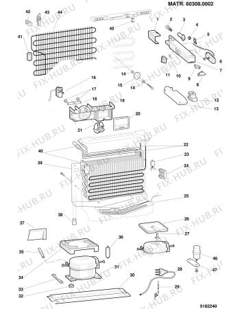 Взрыв-схема холодильника Ariston ERF318XLNFUK (F022079) - Схема узла