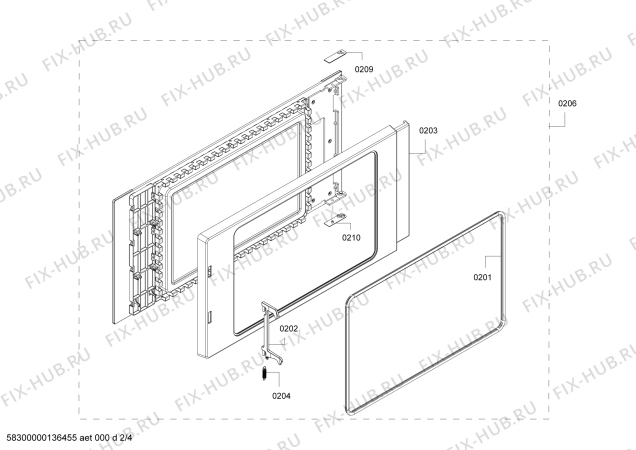 Взрыв-схема плиты (духовки) Bosch HMT85GL53W - Схема узла 02