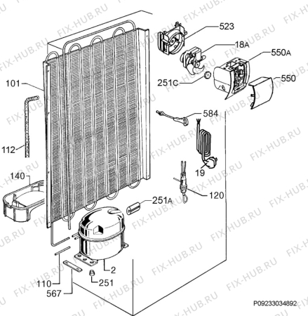 Взрыв-схема холодильника Ikea FROSTFRI 30221868 - Схема узла Cooling system 017