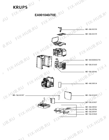 Схема №1 EA907D40/70D с изображением Провод для кофеварки (кофемашины) Krups MS-0A10074